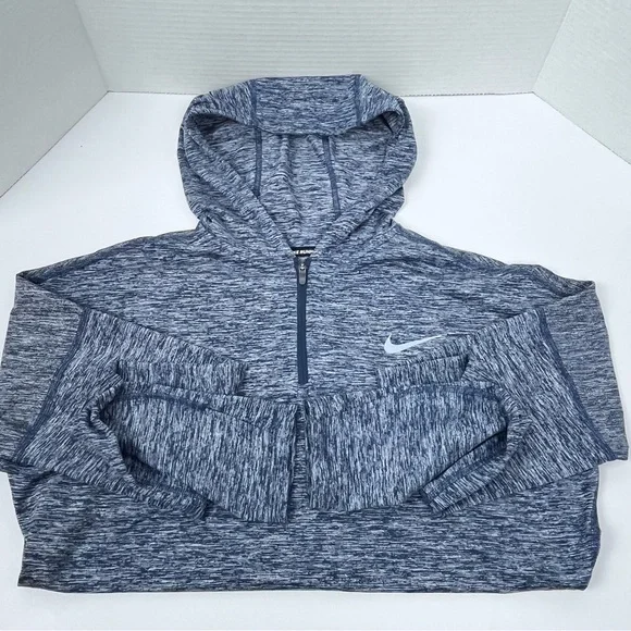 Nike Running Women's Dri-Fit Element 1/4 Zip Heathered Blue Hoodie Size S - Picture 7 of 16